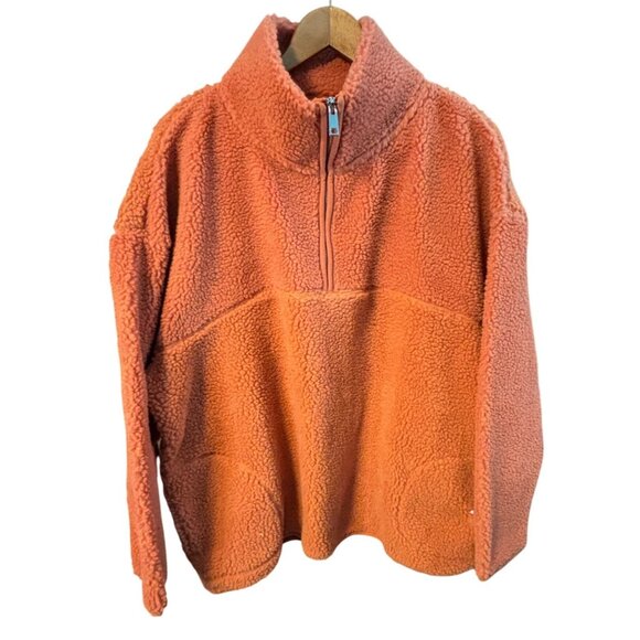 Primark NWT Mens Orange Fleece Pullover Sweatshirt M - Picture 1 of 7